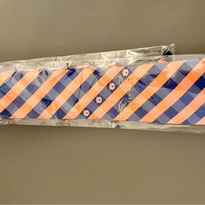Elegant Auburn Striped Tie in Orange and Blue with Auburn Logo